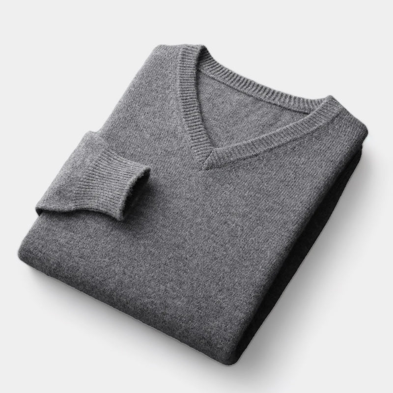 OLD MONEY Merino Wool V-Neck Sweater - WEAR OLD MONEY