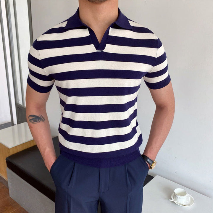 OLD MONEY V Collar Polo Shirt - WEAR OLD MONEY