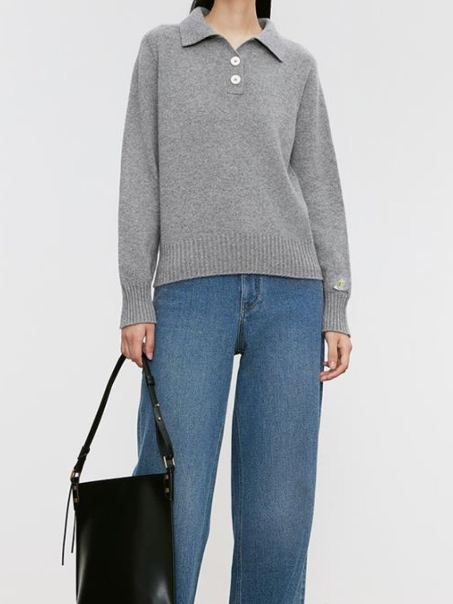 OLD MONEY Polo Neck Knit Sweater