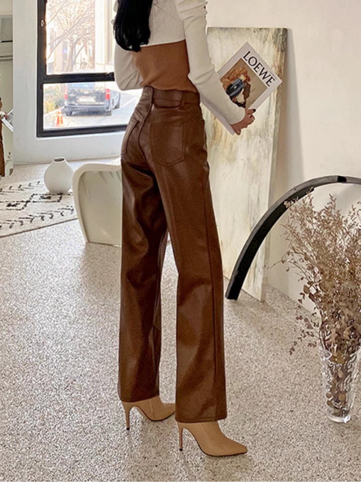 OLD MONEY Vintage Faux Leather Pants