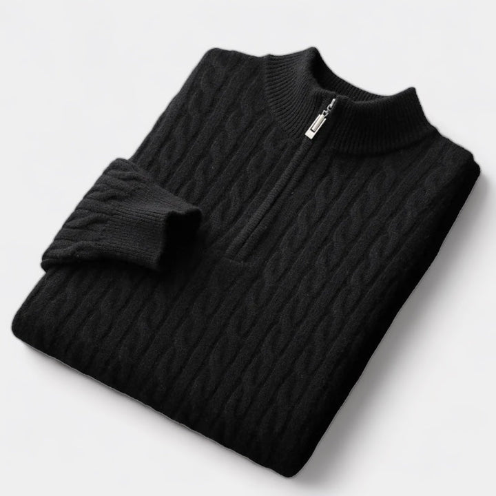 The CHILTERN Merino Wool Quarter-Zip Sweater