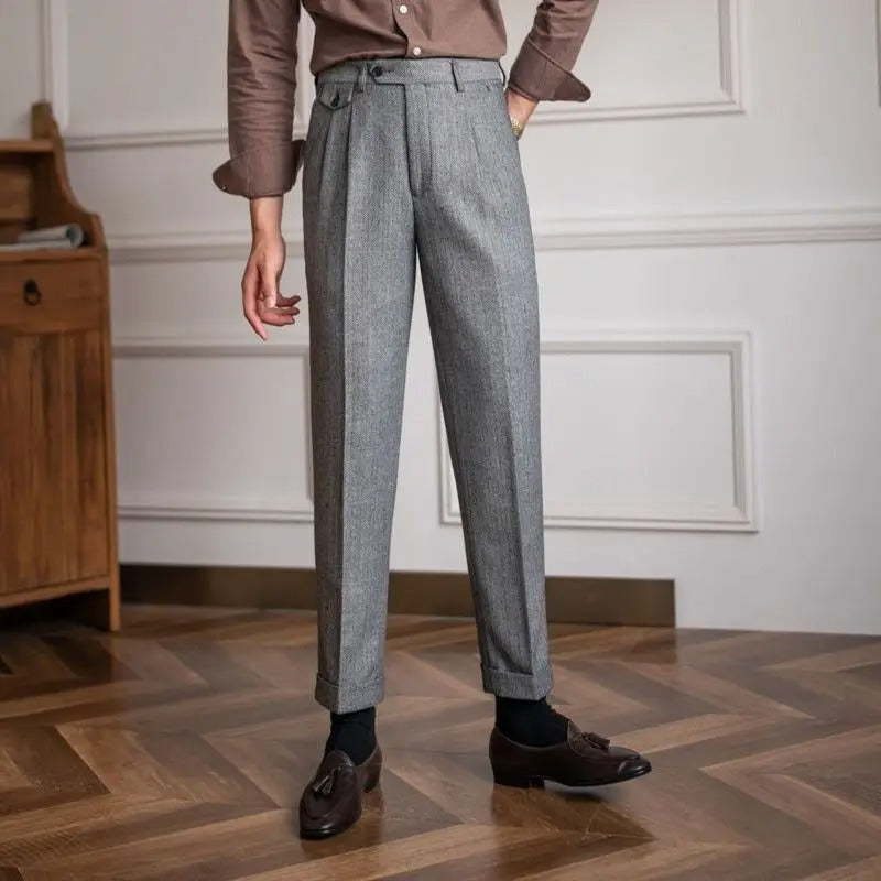 OLD MONEY Wool Straight Pants - WEAR OLD MONEY