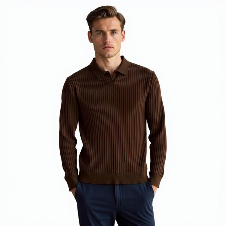 The Harleigh Long Sleeve Ribbed Polo