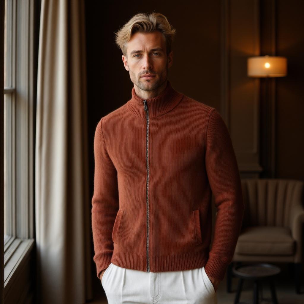 Castellan Merino Wool Zip Sweater